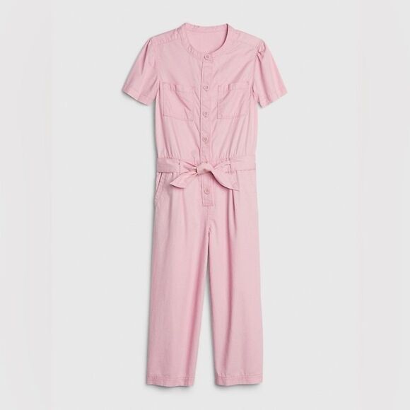 GAP Girls Twill Short Sleeve Jumpsuit *NEW* - Picture 1 of 10